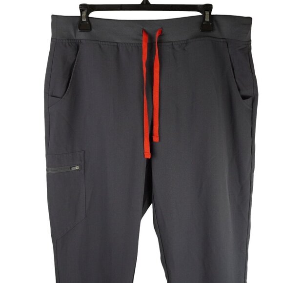 Womens FIGS Zamora Jogger Scrub Pants With Pockets & Red Drawstring L Tall - Picture 3 of 8